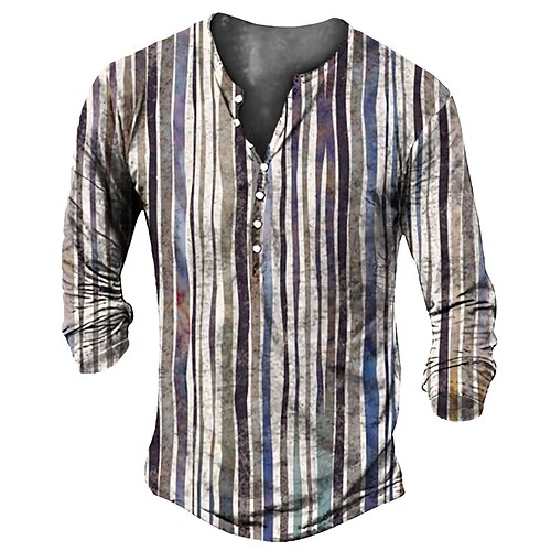 Men's Henley Shirt Tee T shirt 3D Print Striped Graphic Plus Size Henley Daily Sports Button-Down Print Long Sleeve Tops Basic Classic Designer Comfortable Gray
Men's Henley Shirt Tee T shirt 3D Print Striped Graphic Plus Size Henley Daily Sports Button-Down Print Long Sleeve Tops Basic Classic Designer Comfortable Gray