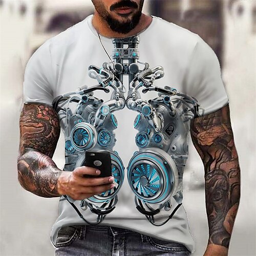 Men's Unisex T shirt 3D Print Graphic Machine Crew Neck Street Daily Print Short Sleeve Tops Casual Designer Big and Tall Sports White Black
Men's Unisex T shirt 3D Print Graphic Machine Crew Neck Street Daily Print Short Sleeve Tops Casual Designer Big and Tall Sports White Black
