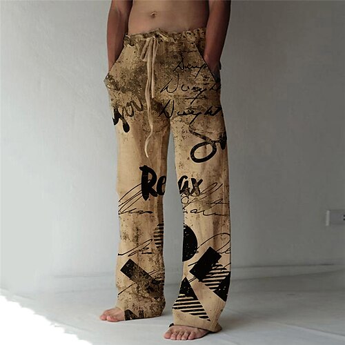 Men's Fashion Designer Straight Trousers 3D Print Elastic Drawstring Design Front Pocket Pants Casual Daily Graphic Prints Letter Comfort Soft Mid Waist Khaki S M L XL XXL
Men's Fashion Designer Straight Trousers 3D Print Elastic Drawstring Design Front Pocket Pants Casual Daily Graphic Prints Letter Comfort Soft Mid Waist Khaki S M L XL XXL