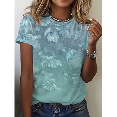 Women's Floral Theme T shirt Floral Plants Print Round Neck Basic Tops Green / 3D Print
Women's Floral Theme T shirt Floral Plants Print Round Neck Basic Tops Green / 3D Print