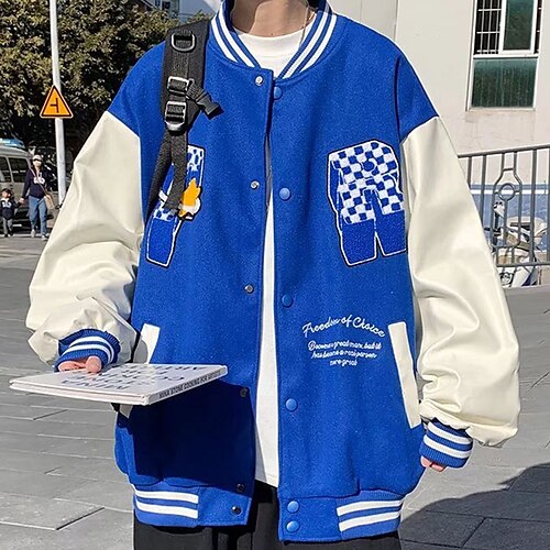 Women's Jacket Bomber Jacket Varsity Jacket Outdoor Street Daily Spring Summer Regular Coat Stand Collar Regular Fit Warm Breathable Streetwear Casual Jacket Long Sleeve Color Block Letter
Women's Jacket Bomber Jacket Varsity Jacket Outdoor Street Daily Spring Summer Regular Coat Stand Collar Regular Fit Warm Breathable Streetwear Casual Jacket Long Sleeve Color Block Letter