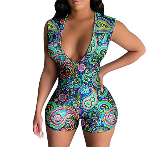 Women's Romper Backless Print Floral V Neck Active Sport Daily Regular Fit Sleeveless Green S M L Spring
Women's Romper Backless Print Floral V Neck Active Sport Daily Regular Fit Sleeveless Green S M L Spring