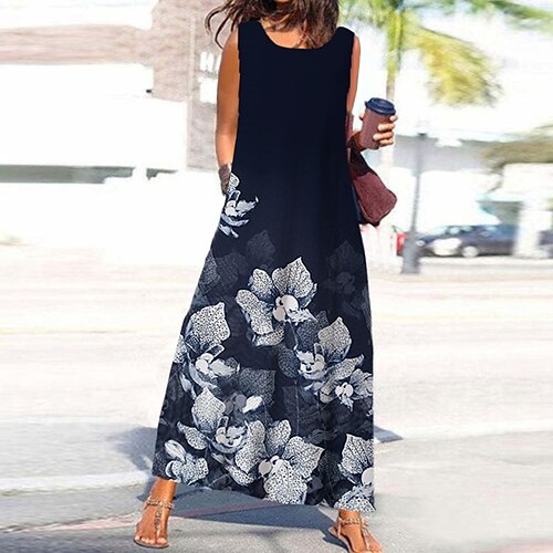 Mulheres Vestido A Line Vestido maxi longo Azul Sem Manga Floral Bolsos Imprimir Primavera Verão Decote Redondo à moda Casual Férias 2022 S M L XL XXL 3XL
Mulheres Vestido A Line Vestido maxi longo Azul Sem Manga Floral Bolsos Imprimir Primavera Verão Decote Redondo à moda Casual Férias 2022 S M L XL XXL 3XL