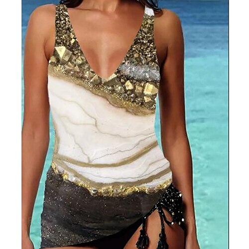 Mulheres Roupa de Banho Tankini 2 partes Normal roupa de banho Cintura alta Imprimir Bloco de cor Dourado Acolchoado Decote em V-wire Fatos de banho Esportivo Férias Sensual / Com Alças / novo
Mulheres Roupa de Banho Tankini 2 partes Normal roupa de banho Cintura alta Imprimir Bloco de cor Dourado Acolchoado Decote em V-wire Fatos de banho Esportivo Férias Sensual / Com Alças / novo