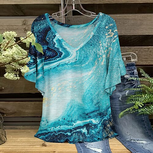 Women's Hawaii T shirt Scenery Tie Dye Leopard Print V Neck Basic Tops Peach Light Blue / 3D Print
Women's Hawaii T shirt Scenery Tie Dye Leopard Print V Neck Basic Tops Peach Light Blue / 3D Print