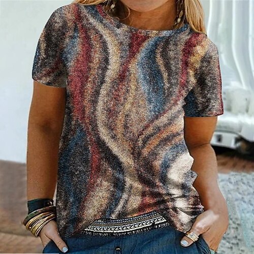 Women's Plus Size Tops T shirt Color Gradient Print Short Sleeve Crewneck Vintage Streetwear Daily Going out Polyester Spring Summer Green Blue
Women's Plus Size Tops T shirt Color Gradient Print Short Sleeve Crewneck Vintage Streetwear Daily Going out Polyester Spring Summer Green Blue