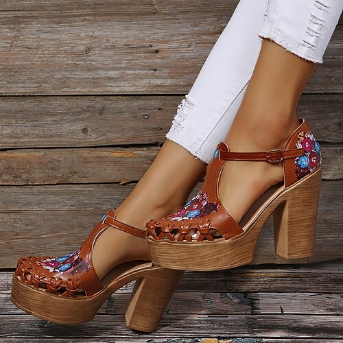 Women's Sandals Buckle Chunky Heel Round Toe Casual Daily PU Leather Buckle Summer Dark Blue Brown
Women's Sandals Buckle Chunky Heel Round Toe Casual Daily PU Leather Buckle Summer Dark Blue Brown