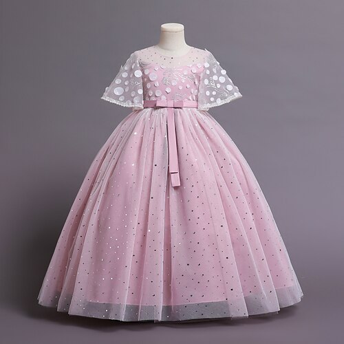 Kids Girls' Dress Sequin Tulle Dress Maxi Dress Performance Lace Trims Half Sleeve Cute Dress 4-13 Years Fall Blue Dusty Rose
Kids Girls' Dress Sequin Tulle Dress Maxi Dress Performance Lace Trims Half Sleeve Cute Dress 4-13 Years Fall Blue Dusty Rose