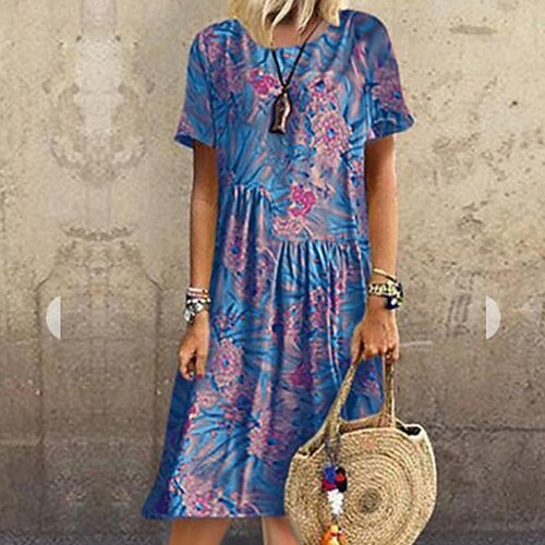 Women's A Line Dress Knee Length Dress Blue Short Sleeve Floral Ruched Print Spring Summer Round Neck Casual 2022 S M L XL XXL 3XL
Women's A Line Dress Knee Length Dress Blue Short Sleeve Floral Ruched Print Spring Summer Round Neck Casual 2022 S M L XL XXL 3XL