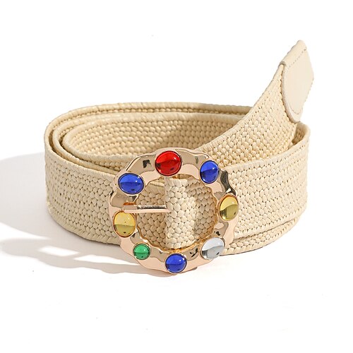 Women's Web Belt Cotton O-ring Buckle Crystal Rhinestone O-ring Casual Classic Party Gift Beige
Women's Web Belt Cotton O-ring Buckle Crystal Rhinestone O-ring Casual Classic Party Gift Beige