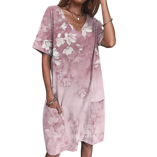 Women's Shift Dress Knee Length Dress Green Gray Purple Pink Light Blue Short Sleeve Floral Pocket Print Spring Summer V Neck Casual 2022 S M L XL XXL 3XL 4XL 5XL
Women's Shift Dress Knee Length Dress Green Gray Purple Pink Light Blue Short Sleeve Floral Pocket Print Spring Summer V Neck Casual 2022 S M L XL XXL 3XL 4XL 5XL
