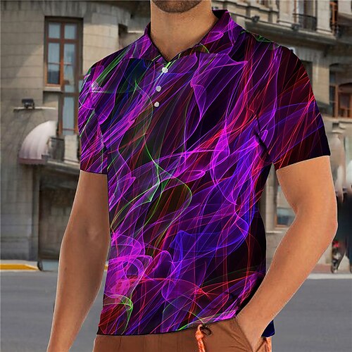 Men's Collar Polo Shirt Golf Shirt Gradient Turndown Purple 3D Print Casual Daily Short Sleeve Button-Down Print Clothing Apparel Fashion Designer Casual Breathable / Sports
Men's Collar Polo Shirt Golf Shirt Gradient Turndown Purple 3D Print Casual Daily Short Sleeve Button-Down Print Clothing Apparel Fashion Designer Casual Breathable / Sports
