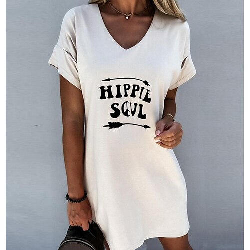 Women's T Shirt Dress Tee Dress Short Mini Dress White Black Gray Short Sleeve Letter Print Summer V Neck Casual 2022 S M L XL XXL
Women's T Shirt Dress Tee Dress Short Mini Dress White Black Gray Short Sleeve Letter Print Summer V Neck Casual 2022 S M L XL XXL