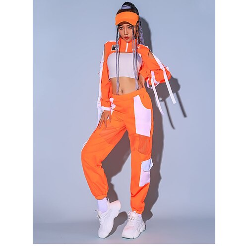 Women's Kpop Dancer DJ Dancing Party Jazz Polyester bright orange Top Pants Corset
Women's Kpop Dancer DJ Dancing Party Jazz Polyester bright orange Top Pants Corset