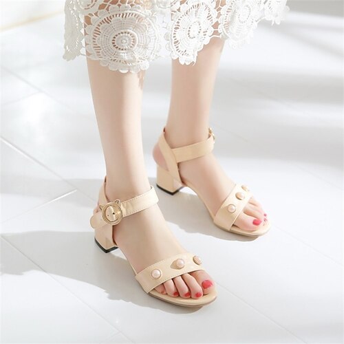 Women's Sandals Daily Summer Chunky Heel Open Toe Minimalism PU Leather Buckle Solid Colored Rosy Pink Blue Beige
Women's Sandals Daily Summer Chunky Heel Open Toe Minimalism PU Leather Buckle Solid Colored Rosy Pink Blue Beige