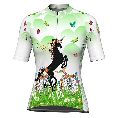 21Grams Women's Short Sleeve Cycling Jersey Butterfly Unicorn Bike Top Mountain Bike MTB Road Bike Cycling Green Spandex Polyester Breathable Quick Dry Moisture Wicking Sports Clothing Apparel
21Grams Women's Short Sleeve Cycling Jersey Butterfly Unicorn Bike Top Mountain Bike MTB Road Bike Cycling Green Spandex Polyester Breathable Quick Dry Moisture Wicking Sports Clothing Apparel