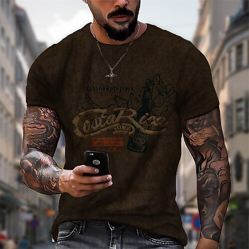 Men's T shirt 3D Print Graphic Beer Crew Neck Casual Daily Print Short Sleeve Tops Fashion Vintage Designer Big and Tall Coffee
Men's T shirt 3D Print Graphic Beer Crew Neck Casual Daily Print Short Sleeve Tops Fashion Vintage Designer Big and Tall Coffee