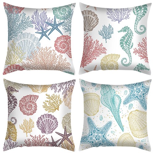 Shell Creature Double Side Cushion Cover 4PC Soft Decorative Square Throw Pillow Cover Cushion Case Pillowcase for Bedroom Livingroom Superior Quality Machine Washable Indoor Cushion for Sofa Couch Bed Chair
Shell Creature Double Side Cushion Cover 4PC Soft Decorative Square Throw Pillow Cover Cushion Case Pillowcase for Bedroom Livingroom Superior Quality Machine Washable Indoor Cushion for Sofa Couch Bed Chair