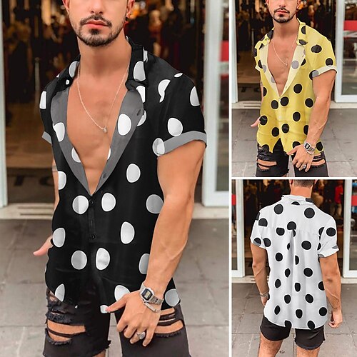 Men's Shirt Circle Turndown Party Casual Button-Down Short Sleeve Tops Casual Vintage Streetwear White Black Yellow
Men's Shirt Circle Turndown Party Casual Button-Down Short Sleeve Tops Casual Vintage Streetwear White Black Yellow