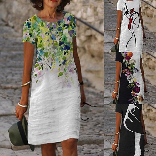 Women's A Line Dress Short Mini Dress Green White Black Purple Short Sleeve Floral Abstract Print Spring Summer Round Neck Stylish Casual Modern 2022 S M L XL XXL 3XL
Women's A Line Dress Short Mini Dress Green White Black Purple Short Sleeve Floral Abstract Print Spring Summer Round Neck Stylish Casual Modern 2022 S M L XL XXL 3XL