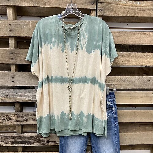 Women's Plus Size Tops T shirt Tie Dye Print Short Sleeve Crewneck Streetwear Daily Going out Polyester Spring Summer Green Pink
Women's Plus Size Tops T shirt Tie Dye Print Short Sleeve Crewneck Streetwear Daily Going out Polyester Spring Summer Green Pink