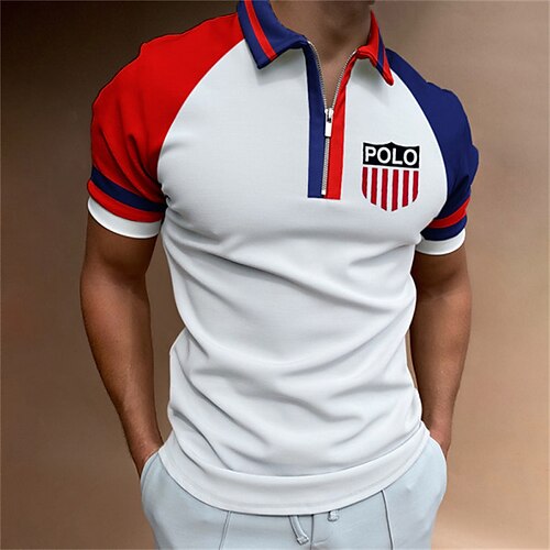 Men's Golf Shirt Color Block Turndown Casual Daily Zipper Short Sleeve Tops Casual Fashion Comfortable Sports Green Blue White
Men's Golf Shirt Color Block Turndown Casual Daily Zipper Short Sleeve Tops Casual Fashion Comfortable Sports Green Blue White
