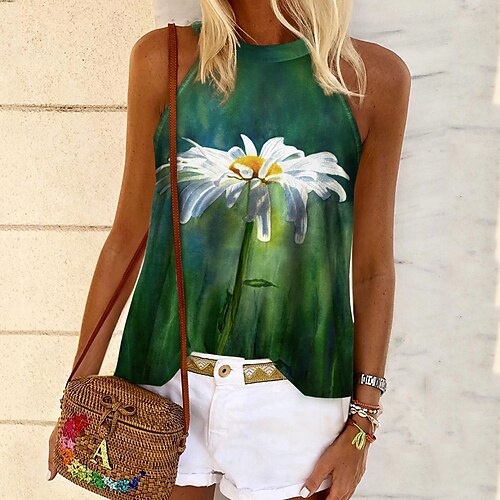 Women's Floral Theme Tank Top Vest Floral Print Round Neck Casual Streetwear Tops Green / 3D Print
Women's Floral Theme Tank Top Vest Floral Print Round Neck Casual Streetwear Tops Green / 3D Print