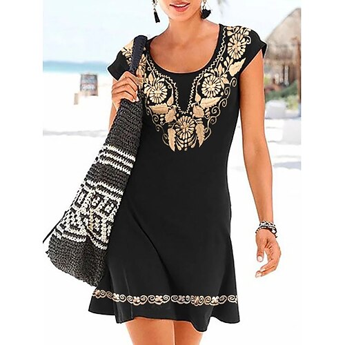 Women's A Line Dress Short Mini Dress Black Short Sleeve Floral Print Sequins Ruched Print Spring Summer Crew Neck Elegant Casual 2022 S M L XL XXL
Women's A Line Dress Short Mini Dress Black Short Sleeve Floral Print Sequins Ruched Print Spring Summer Crew Neck Elegant Casual 2022 S M L XL XXL