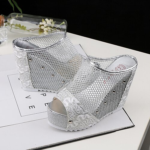 Women's Sandals Wedge Heel Open Toe Daily PU Leather Loafer Spring Summer Black Gold Silver
Women's Sandals Wedge Heel Open Toe Daily PU Leather Loafer Spring Summer Black Gold Silver