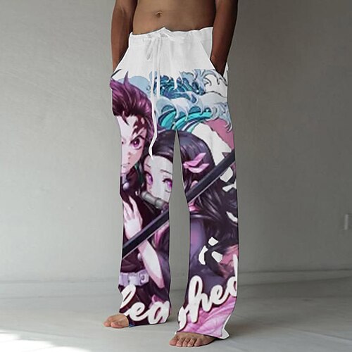 Inspired by Demon Slayer: Kimetsu no Yaiba Kamado Nezuko Kamado Tanjiro Linen Pants Straight Trousers Cotton Blend Anime Elastic Drawstring Design Front Pocket Pants For Men's
Inspired by Demon Slayer: Kimetsu no Yaiba Kamado Nezuko Kamado Tanjiro Linen Pants Straight Trousers Cotton Blend Anime Elastic Drawstring Design Front Pocket Pants For Men's