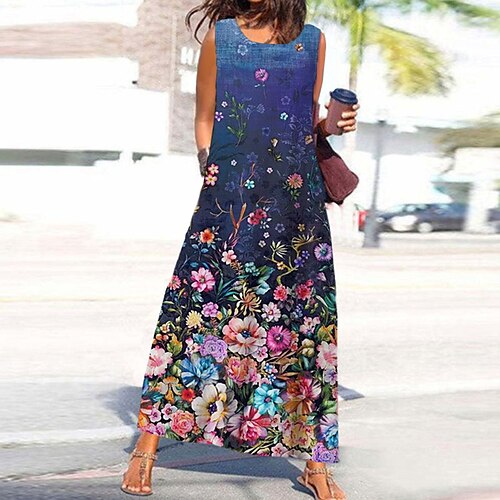 Mulheres Vestido A Line Vestido maxi longo Azul Sem Manga Floral Bolsos Imprimir Primavera Verão Decote Redondo à moda Casual Férias 2022 S M L XL XXL 3XL
Mulheres Vestido A Line Vestido maxi longo Azul Sem Manga Floral Bolsos Imprimir Primavera Verão Decote Redondo à moda Casual Férias 2022 S M L XL XXL 3XL