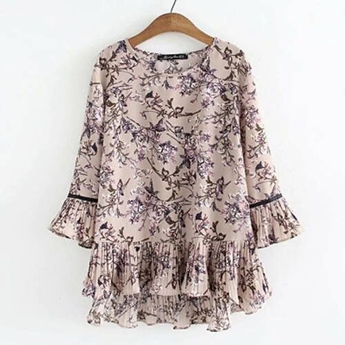 Women's Plus Size Tops Blouse Shirt Floral Ruffle Print 3/4 Length Sleeve Round Neck Streetwear Daily Going out Chiffon Spring Summer Blue Black
Women's Plus Size Tops Blouse Shirt Floral Ruffle Print 3/4 Length Sleeve Round Neck Streetwear Daily Going out Chiffon Spring Summer Blue Black