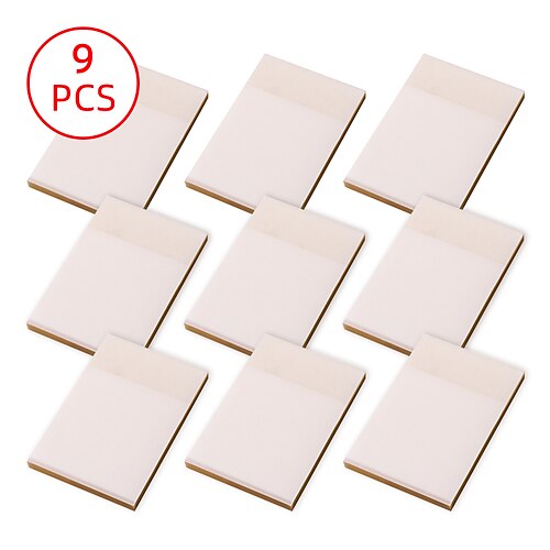 9 pcs Sticky Notes 33 23 34 inch Transparent PET Translucent Self-adhesive Sticky Notes for School Office Business
9 pcs Sticky Notes 33 23 34 inch Transparent PET Translucent Self-adhesive Sticky Notes for School Office Business