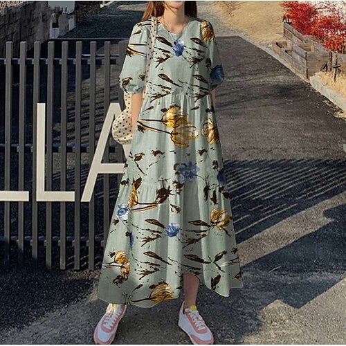 Robe mi-longue Femme Robe Évasée Demi Manches Automne Printemps - basique Vacances Poche Patchwork Floral Manches Lanterne Col Ras du Cou lin Gris Kaki S M L XL XXL 3XL 4XL 5XL
Robe mi-longue Femme Robe Évasée Demi Manches Automne Printemps - basique Vacances Poche Patchwork Floral Manches Lanterne Col Ras du Cou lin Gris Kaki S M L XL XXL 3XL 4XL 5XL