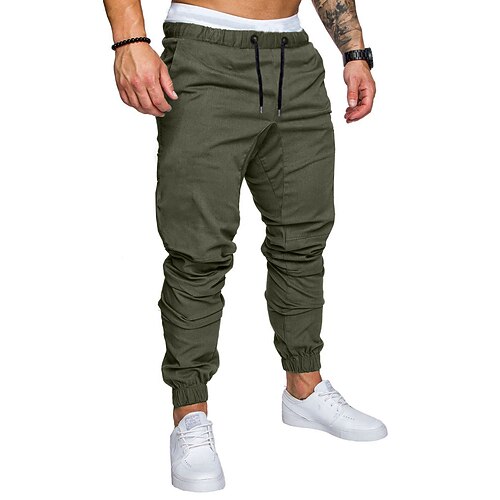 Men's Joggers Chinos Cargo Pants Trousers Casual Pants Drawstring Multiple Pockets Solid Color Comfort Sports Casual Daily Fashion Streetwear ArmyGreen
Men's Joggers Chinos Cargo Pants Trousers Casual Pants Drawstring Multiple Pockets Solid Color Comfort Sports Casual Daily Fashion Streetwear ArmyGreen