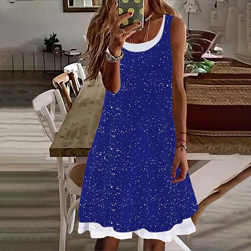 Women's Shift Dress Knee Length Dress Blue Black Purple Pink Wine Sleeveless Print Print Spring Summer Crew Neck Casual Under 10 S M L XL XXL 3XL 4XL 5XL
Women's Shift Dress Knee Length Dress Blue Black Purple Pink Wine Sleeveless Print Print Spring Summer Crew Neck Casual Under 10 S M L XL XXL 3XL 4XL 5XL