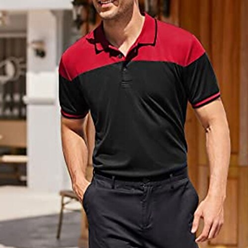 Men's Golf Shirt Color Block Turndown Street Casual Button-Down Short Sleeve Tops Casual Fashion Streetwear Comfortable Blue White Black Summer Shirt
Men's Golf Shirt Color Block Turndown Street Casual Button-Down Short Sleeve Tops Casual Fashion Streetwear Comfortable Blue White Black Summer Shirt