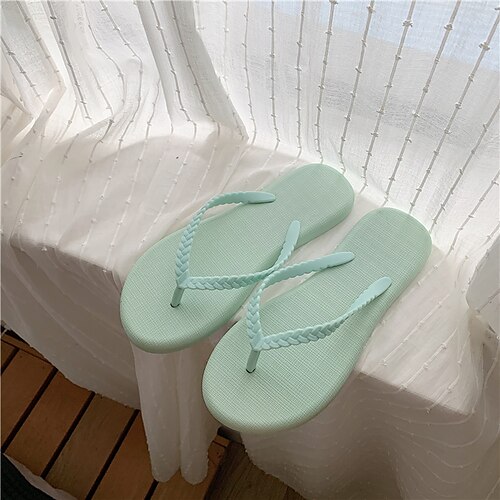 Women's Slippers Flip-Flops Flat Sandals Flat Heel Round Toe Open Toe Elegant Casual Daily PVC Loafer Spring Summer Solid Colored Green Black Beige
Women's Slippers Flip-Flops Flat Sandals Flat Heel Round Toe Open Toe Elegant Casual Daily PVC Loafer Spring Summer Solid Colored Green Black Beige