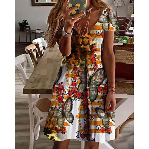 Women's Casual Dress Short Mini Dress Blue Camel Red Brown Yellow Short Sleeve Floral Print Animal Print Summer Crew Neck Personalized Casual 2022 S M L XL XXL 3XL
Women's Casual Dress Short Mini Dress Blue Camel Red Brown Yellow Short Sleeve Floral Print Animal Print Summer Crew Neck Personalized Casual 2022 S M L XL XXL 3XL