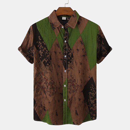 Men's Shirt Other Prints Geometry Plus Size Turndown Holiday Print Short Sleeve Tops 2pcs Beach Green / Black
Men's Shirt Other Prints Geometry Plus Size Turndown Holiday Print Short Sleeve Tops 2pcs Beach Green / Black