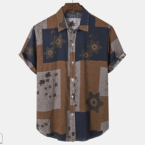 Men's Shirt Color Block Turndown Casual Daily Button-Down Print Short Sleeve Tops Casual Fashion Comfortable Sports Brown
Men's Shirt Color Block Turndown Casual Daily Button-Down Print Short Sleeve Tops Casual Fashion Comfortable Sports Brown