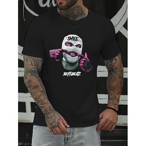 Men's T shirt Hot Stamping Human face Letter Round Neck Casual Daily Print Short Sleeve Tops Simple Basic Blue Black Gray
Men's T shirt Hot Stamping Human face Letter Round Neck Casual Daily Print Short Sleeve Tops Simple Basic Blue Black Gray