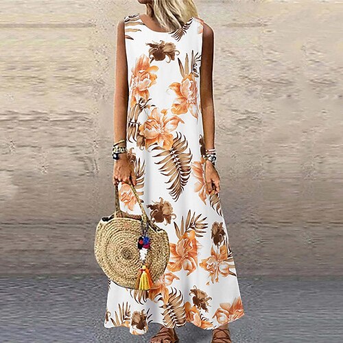 Women's Shift Dress Maxi long Dress White Black Yellow Sleeveless Floral Print Spring Summer Round Neck Elegant Casual Vacation 2022 S M L XL XXL 3XL 4XL 5XL
Women's Shift Dress Maxi long Dress White Black Yellow Sleeveless Floral Print Spring Summer Round Neck Elegant Casual Vacation 2022 S M L XL XXL 3XL 4XL 5XL