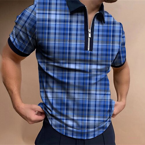 Men's Collar Polo Shirt Golf Shirt Plaid Turndown Blue 3D Print Casual Daily Short Sleeve Zipper Clothing Apparel Sports Fashion Casual Comfortable
Men's Collar Polo Shirt Golf Shirt Plaid Turndown Blue 3D Print Casual Daily Short Sleeve Zipper Clothing Apparel Sports Fashion Casual Comfortable