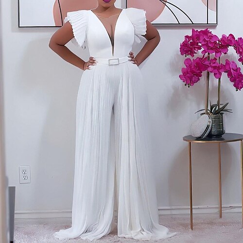 Women's Plus Size Jumpsuit Patchwork Solid Color Streetwear Going out Work High Full Length Spring Fall White Blue Pink L XL XXL 3XL
Women's Plus Size Jumpsuit Patchwork Solid Color Streetwear Going out Work High Full Length Spring Fall White Blue Pink L XL XXL 3XL