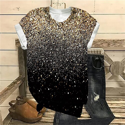 Women's Plus Size Tops T shirt Color Gradient Print Short Sleeve Crewneck Streetwear Daily Sports Cotton Spandex Jersey Spring Summer Yellow
Women's Plus Size Tops T shirt Color Gradient Print Short Sleeve Crewneck Streetwear Daily Sports Cotton Spandex Jersey Spring Summer Yellow