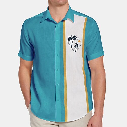 Men's Shirt Tree Turndown Street Casual Button-Down Short Sleeve Tops Casual Fashion Breathable Comfortable Green / White
Men's Shirt Tree Turndown Street Casual Button-Down Short Sleeve Tops Casual Fashion Breathable Comfortable Green / White
