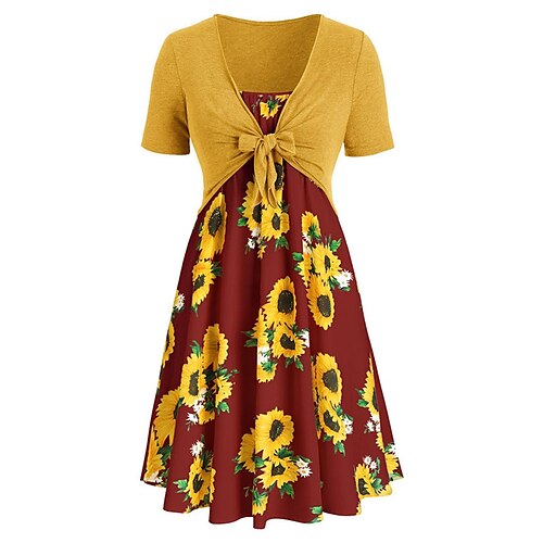 Mujer Vestido informal Vestido de Columpio Mini vestido Vino Azul Marino Manga Corta Floral Estampado Primavera Verano Escote en Pico 2022 S M L XL XXL
Mujer Vestido informal Vestido de Columpio Mini vestido Vino Azul Marino Manga Corta Floral Estampado Primavera Verano Escote en Pico 2022 S M L XL XXL