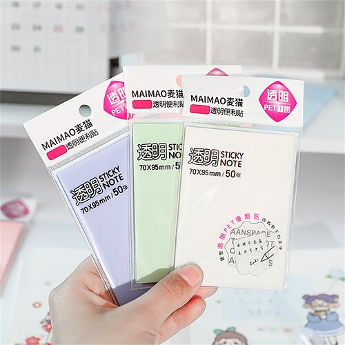 2/5 pcs Transparent Sticky Notes 2.763.74 inch Transparent PET Cute Translucent Self-adhesive Post It Notes for School Office Student
2/5 pcs Transparent Sticky Notes 2.763.74 inch Transparent PET Cute Translucent Self-adhesive Post It Notes for School Office Student