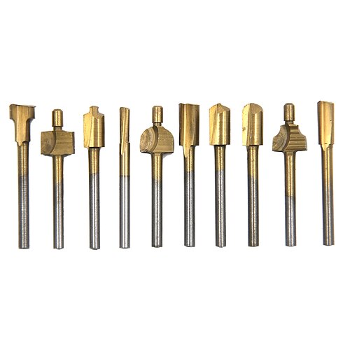 10PCS Titanium Router Bits Set Mini Shank High Speed Steel Drill Bits Files Rotary For Woodden Cutter Tools
10PCS Titanium Router Bits Set Mini Shank High Speed Steel Drill Bits Files Rotary For Woodden Cutter Tools